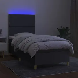 vidaXL Boxspringbett 100 x 200 cm Dunkelgrau