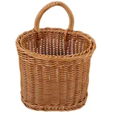 BRIGHTFUFU Wandhängender Aufbewahrungskorb in Rattanoptik 26X19.3X12.2 Cm Für Küche Obst Gemüse Und Küchenutensilien Zur Platzsparenden Wandaufbewahrung