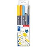 Staedtler Easy Watercolour Set Birds - Vögel, mit Doppel-Filzstiften, Pigment-Fineliner, Aquarell-Pinsel und Lesezeichen zum selber Bemalen, hohe Qualität, 3001STB5-1