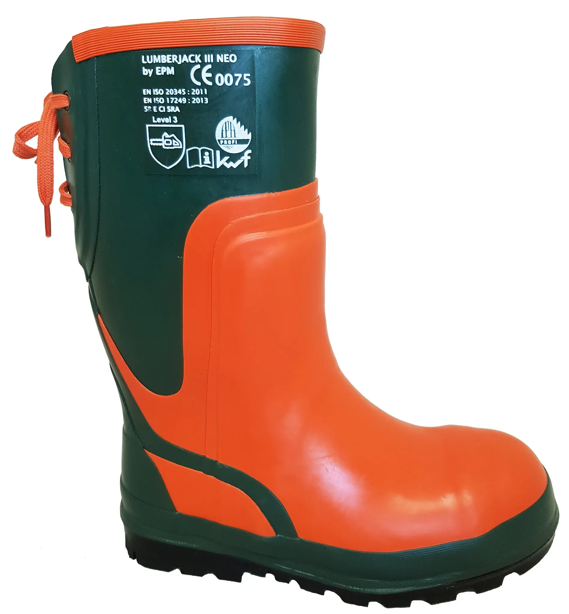 Euro PM Schnittschutz-Gummistiefel Lumberjack III Neo, orange-green, 45