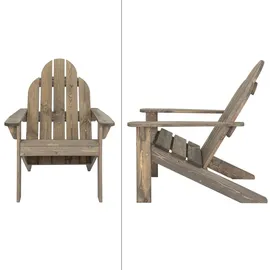 ML-Design Adirondack-Stuhl Gartenstuhl 89 x 70 x 89 cm grau