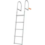 Vevor Dockleiter 5 abnehmbare Stufen 227 kg Tragkraft, Pontonbootleiter aus Aluminiumlegierung mit 8 cm breiter Stufe und rutschfester Gummimatte, für das Einsteigen in Schiffe/Seen/Schwimmbäder/Meere