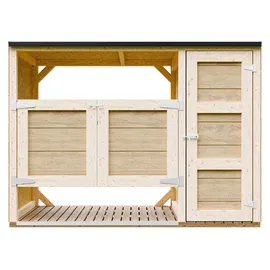 TIMBELA Mülltonnenbox 2er 240 l 217 x 159 cm beige