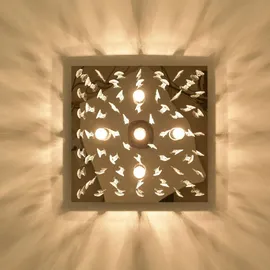 M2OUTLET M2 OUTLETLED-Kornleuchter Silber eckig, Chrom, Ø42cm, klar mit Besätzen