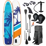 BRAST SUP Board Family | Aufblasbares Stand up Paddle Set XXL | 370x87x15cm bis 250kg | 7 Designs | inkl. Zubehör 2X Kajak-Sitz 2X Fußschlaufe 2X Paddel Pumpe Rucksack | Hawaii