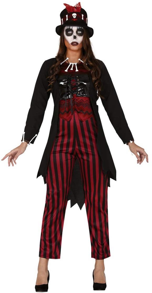 Horror-Shop Voodoo Hexenmeisterin Damen Kostüm als Verkleidung für Halloween und Karneval M