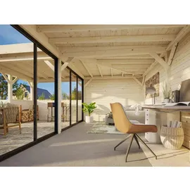 Palmako Carport/Pavillon Connect Lenna 24,9 m2 Set 423 Slide weiß lackiert