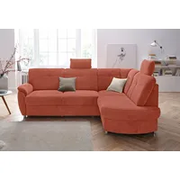 Ecksofa SIT & MORE "Sonoma L-Form" Sofas Gr. B/H/T: 246cm x 91cm x 176cm, Luxus-Microfaser, Ottomane rechts, ohne Bettfunktion, orange (terra) wahlweise mit Bettfunktion und Bettkasten