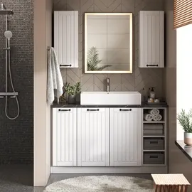 Vicco Midischrank Weiß Landhaus, 60 x 51.5 x 81.5 cm ohne Arbeitsplatte