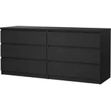 VCM ebuy24 Kommode 6 Schubladen schwarze Struktur.