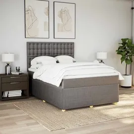 vidaXL Boxspringbett 140 x 200 cm Taupe