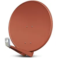 PremiumX DELUXE80 Satellitenschüssel 80cm Sat Schüssel aus Aluminium Ziegelrot