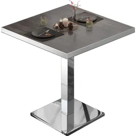 GGM Möbel Bistrotisch 70 x 70 x 75 cm Wenge/Edelstahl