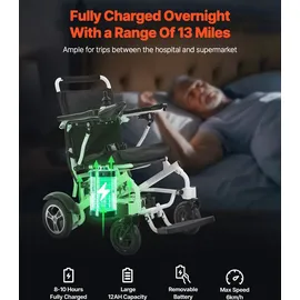 Vevor Elektrorollstuhl für Erwachsene faltbar 136 kg Tragkraft 21 km Reichweite