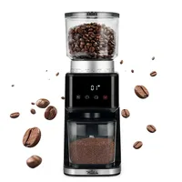 La Moustache - Kaffeemühle elektrisch mit Kegelmahlwerk, 51 Mahlstufen, 165 W, 350 g Bohnenbehälter, 3 Modi für Tassen, Shots oder Zeit, für Espresso, Filterkaffee & French Press (GrindMaster Silver)
