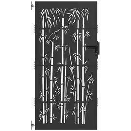 vidaXL Gartentor Schwarz 105 x 200 cm Pulverbeschichteter Stahl vidaXL