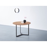 andas Esstisch, Tischplatte aus massiver Eiche, FSC®- Massivholz, Gestell Metall