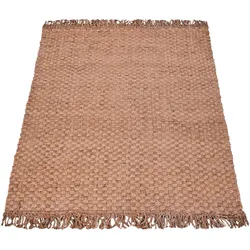 Teppich PACO HOME "Skive 688", beige (natur), B:80cm H:13mm L:150cm, Jute, Teppiche, Wendeteppich, handgeflochten, Naturfaser, Boho-Style, auch als Läufer
