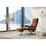 Stressless Relaxsessel STRESSLESS "View", rot (henna paloma), B:82cm H:109cm T:81cm, Leder PALOMA: PALOMA ist ein durchgefärbtes Semianilin-Möbelleder mit natürlicher Narbung., Sessel, Relaxsessel, mit Cross Base, Größe S, M & L, Holzakzent Wenge