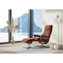 Stressless Relaxsessel STRESSLESS "View", rot (henna paloma), B:82cm H:109cm T:81cm, Leder PALOMA: PALOMA ist ein durchgefärbtes Semianilin-Möbelleder mit natürlicher Narbung., Sessel, Relaxsessel, mit Cross Base, Größe S, M & L, Holzakzent Wenge
