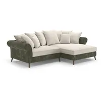 SOMETA Ecksofa Chester Cord Natur / Green