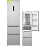 Amica French Door Kühl-Gefrierkombination NoFrost 282 L Silber Tür-offen-Alarm
