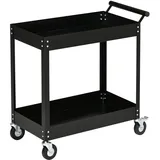 DURHAND Werkstattwagen Metall 84,5x38x84,5 cm Schwarz unbestückt