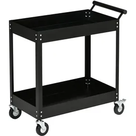 DURHAND Werkstattwagen Metall 84,5x38x84,5 cm Schwarz unbestückt