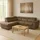 Hti-Living Couch Sandy mit Ottomane links Braun - Braun