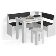 livinity® Eckbankgruppe Tiberio Weiß, 150 x 120 cm mit Tisch