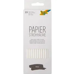 25 folia Strohhalme WHITE weiß