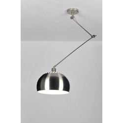 Pendelleuchte Modern Retro Edelstahl Metall Stahlgrau Rund