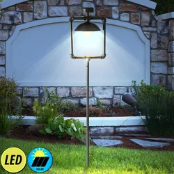 Vintage LED Solar Garten Lampe Terrassen Beleuchtung Außen Steck Leuchte antik schwarz