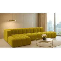 kaiser möbel Ecksofa mit Hocker GRAND L, stoff Salvador, Olive, Links - Olive