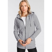 Flashlights Sweatjacke, in langer Form mit Zipper, Gr. 52/54, hellgrau-meliert, , 83115146-52