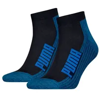 Puma 2P BWT Cushioned Quarter Sock Blau Gr 39/42