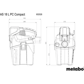 Metabo AS 18 L PC Compact Akku Sauger 18 V 6 l IPX4 Staubklasse L Nass und Trocken + 1x Akku 5,5 Ah + Ladegerät