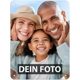 Blech-Schild selbst gestalten - Metall-Poster mit Foto und Text bedrucken - Schild A5, 15x20cm, Hochformat I Personalisiertes Geschenk