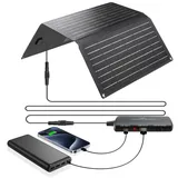 Ecosonique 20W/24W Faltbar Solar Panel, DC19V,USB-A QC 3.0, USB-C PD 18W mit Abnehmbarem Power Hub, IP67 Wasserdicht Solar Ladegerät für Handy Power Bank Tablets Kamera Camping Wandern