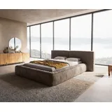 DeLife Polsterbettgestell Coperti 140x200 cm Mikrofaser Taupe Vintage, Polsterbetten