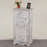 MCW Kommode Schrank, 81x40x32cm, Shabby-Look, Vintage ~ weiß