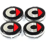 MXQCLSA 4 Stück Nabendeckel, für Smart Fortwo Forfour 451 453 60mm Auto Zubehör Langlebig AutoDecor Wasserdicht Staubdicht Tragen Beständig Anti Rost