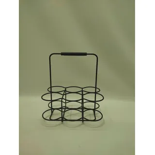 JUSTINUS Flaschenträger Schwarz matt Edelstahl 30 x 21 cm Küchenzubehör, Flaschenträger