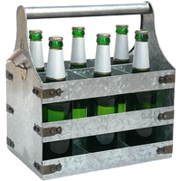 DanDiBo Bierträger Metall mit Öffner 96403 Flaschenträger 6 Flaschen Flaschenöffner Flaschenkorb Männerhandtasche Männergeschenke