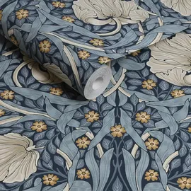 William Morris At Home Pimpernel Vliestapete 41 cm x 10 m Blau