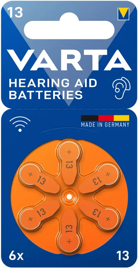 VARTA Hearing Aid Batteries 13 Hörgeräte Batterie (6er Blister)