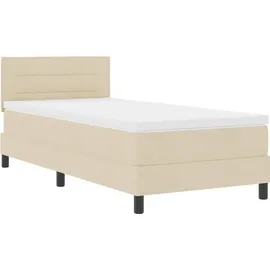 vidaXL Boxspringbett mit Matratze Creme 100 x 200 cm Stoff vidaXL