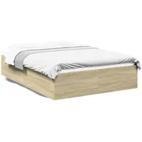 VidaXL Bettgestell Sonoma-Eiche 140x200 cm Holzwerkstoff