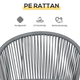 Outsunny Rattan Bistroset 3-tlg. Grau