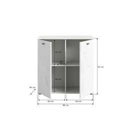 xonox Kommode Stone 86 x 88 x 41 cm Weiß